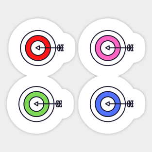 red pink blue green archery design Sticker